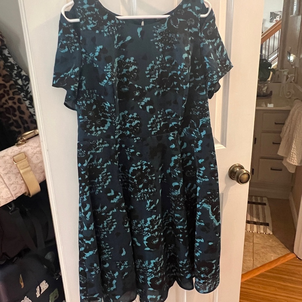 Torrid Black and teal  Floral Mini Dress